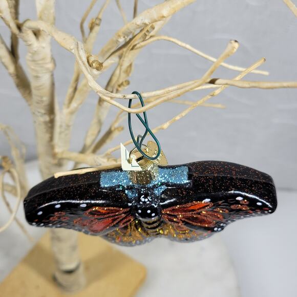 Old World Christmas Monarch Butterfly Ornament Glass Dark Halloween Witchy Decor - Picture 10 of 15